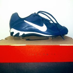 NEW Nike Cleats Size 12 NAVY BLUE & White